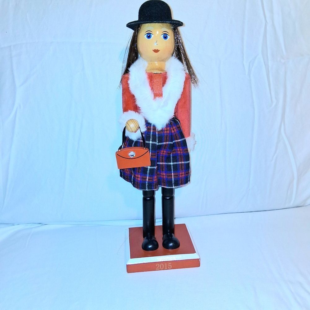 Plaid Skirt Nutcracker with Black Hat